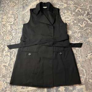 Max Studio Women's Black Belted Sleeveless Mini Dress or Cardigan